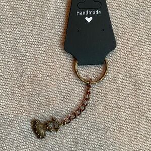 Handmade - Antique Brass Keychain Little dress